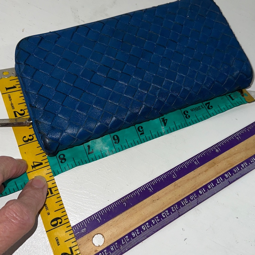 HOBO Blue Woven Leather Wallet Clutch - Picture 3 of 8